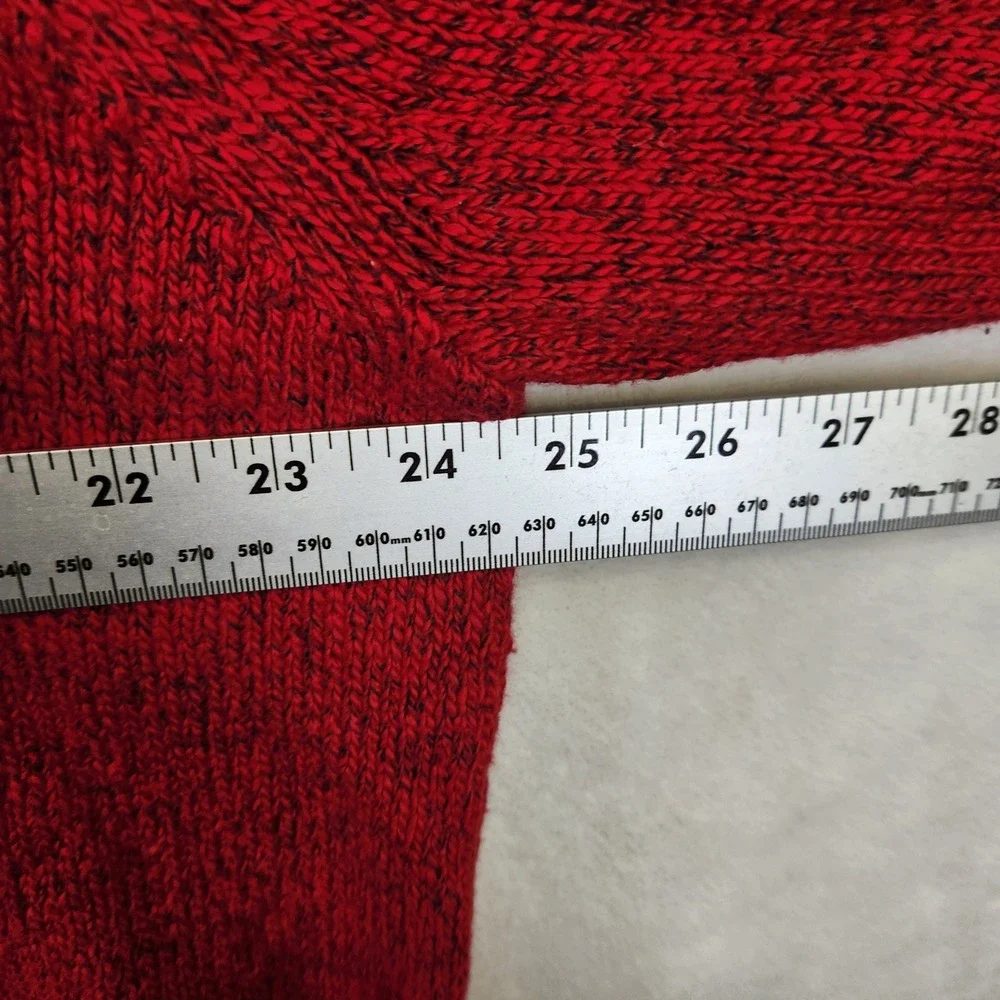 Chaps Mens XL Red Marl Quarter‎ Zip Mock Neck Pullover Sweater Long Sleeve